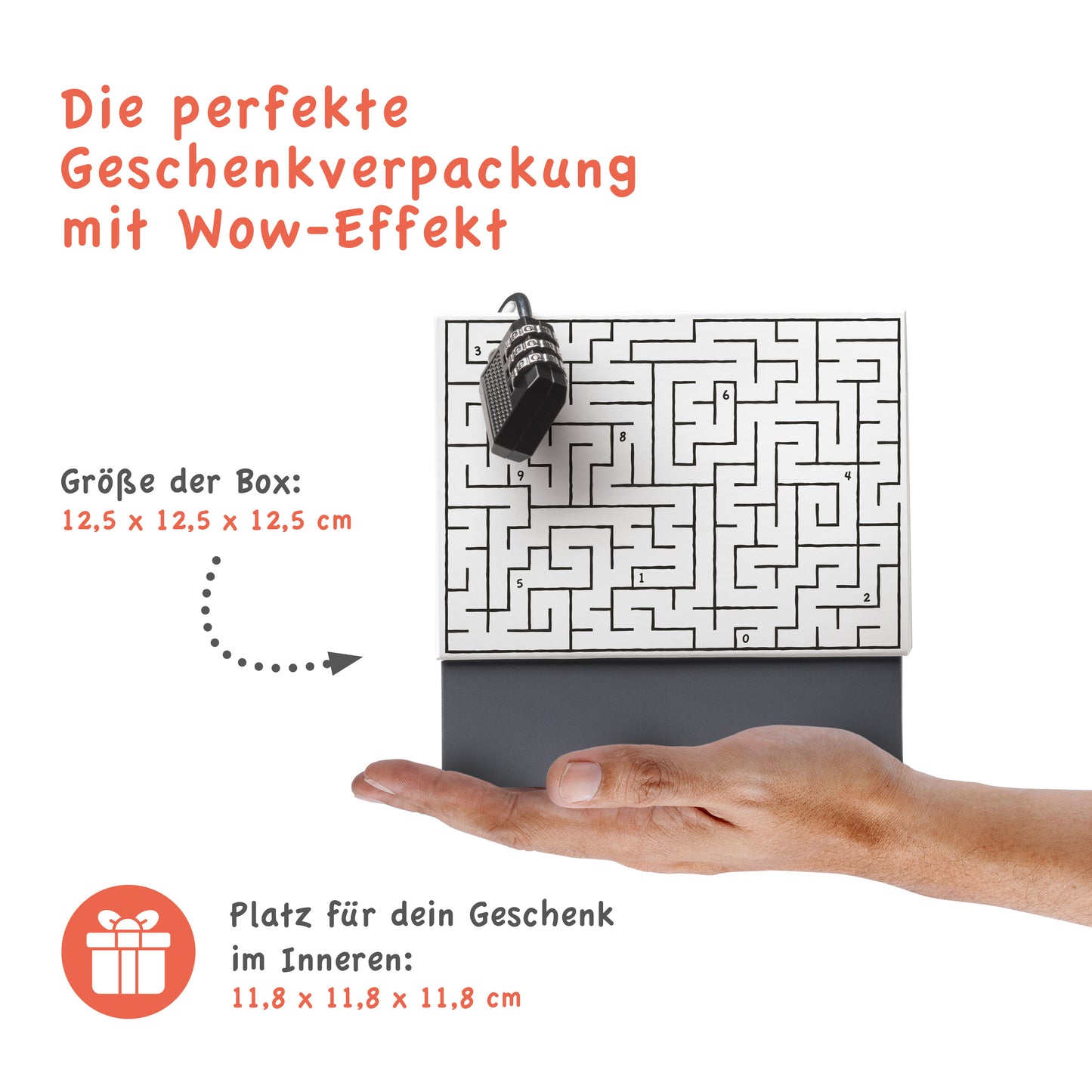 Rätselfaltbox Labyrinth, Weiß, Verschiedene Größen