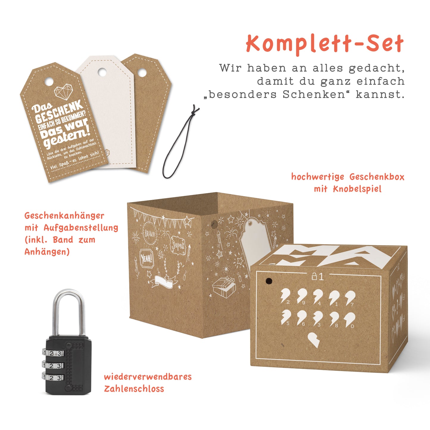 Rätselgeschenkbox Kraftpapier MAMA