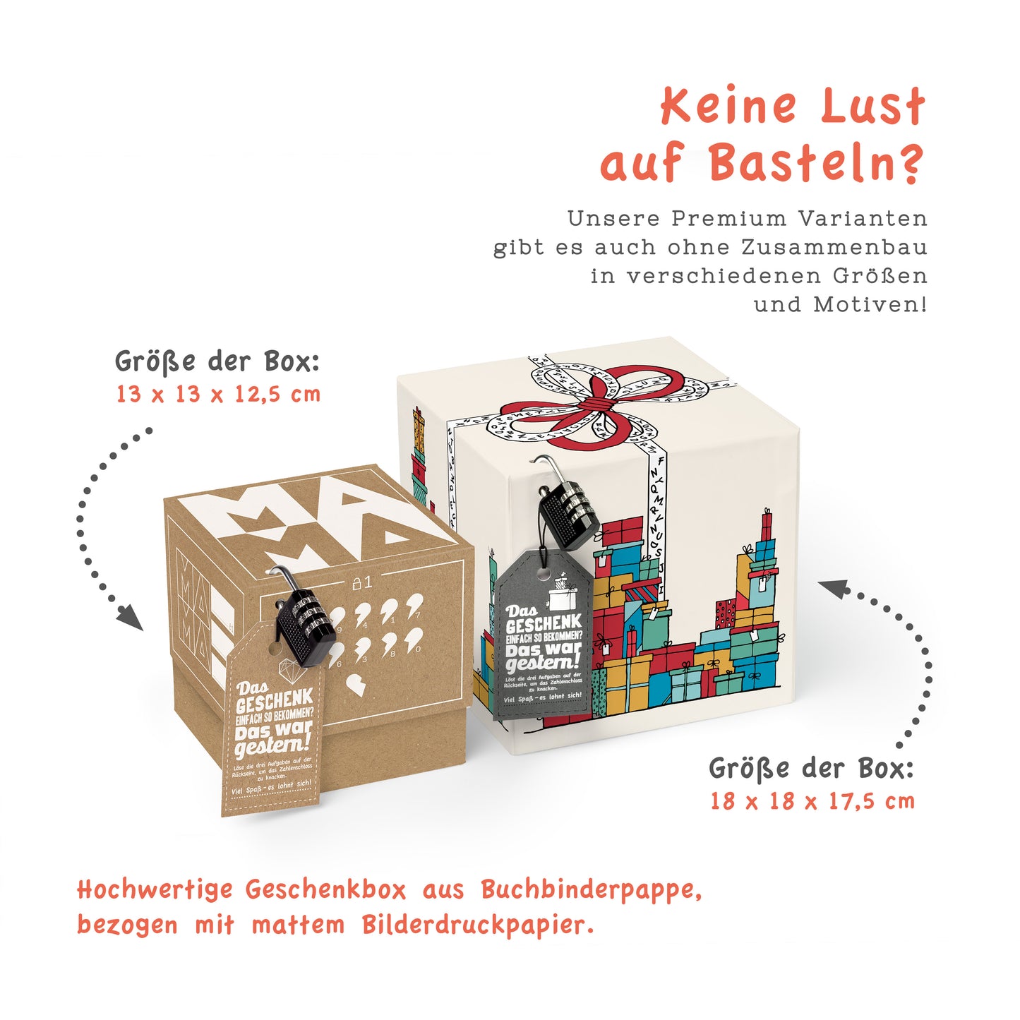 Rätselgeschenkbox Kraftpapier MAMA