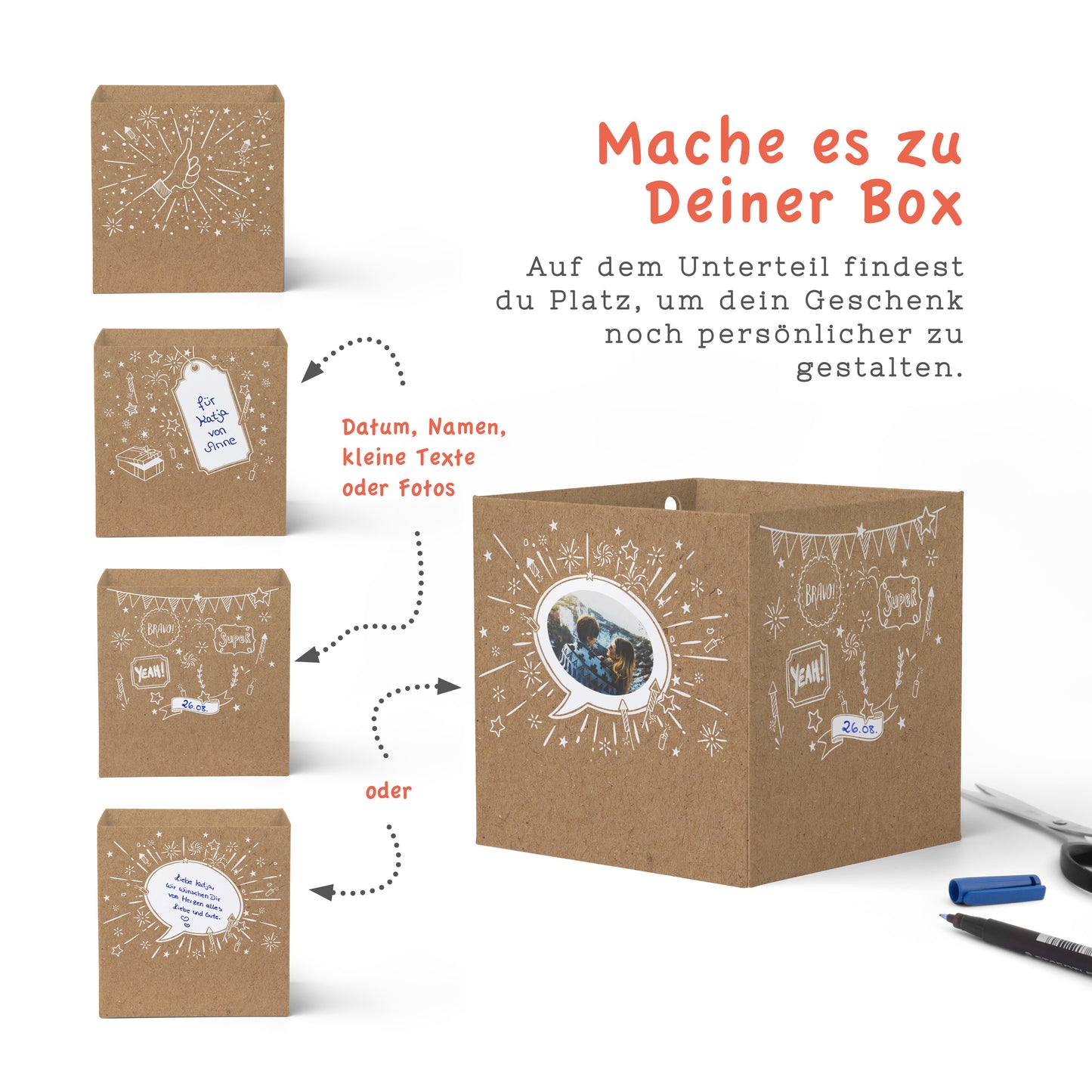 Rätselgeschenkbox Kraftpapier PAPA