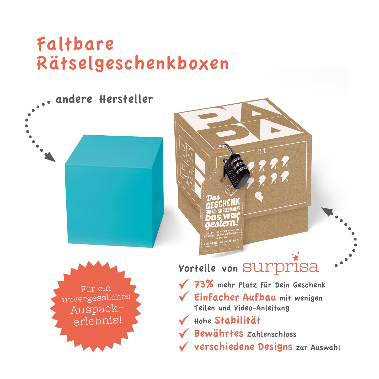 Rätselgeschenkbox Kraftpapier PAPA