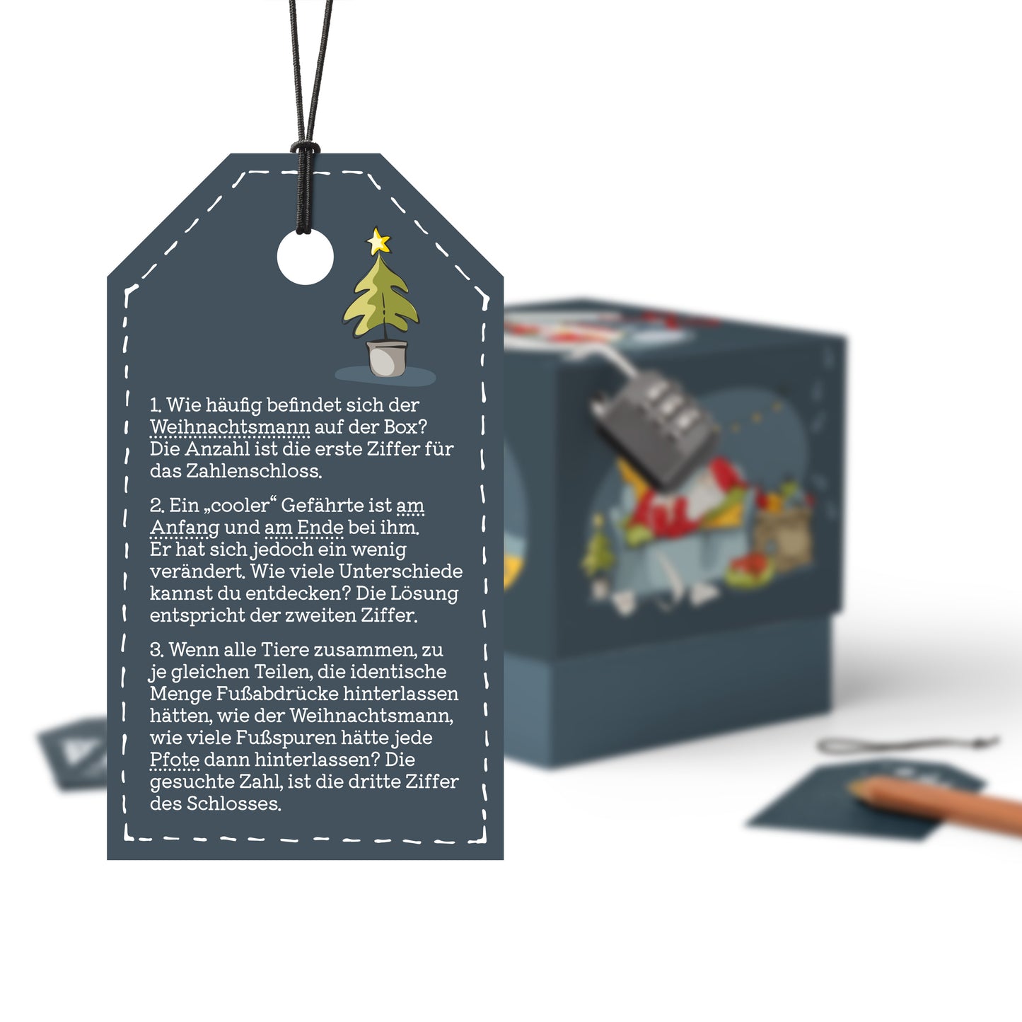 Rätselfaltbox Xmas, verschiedene Größen