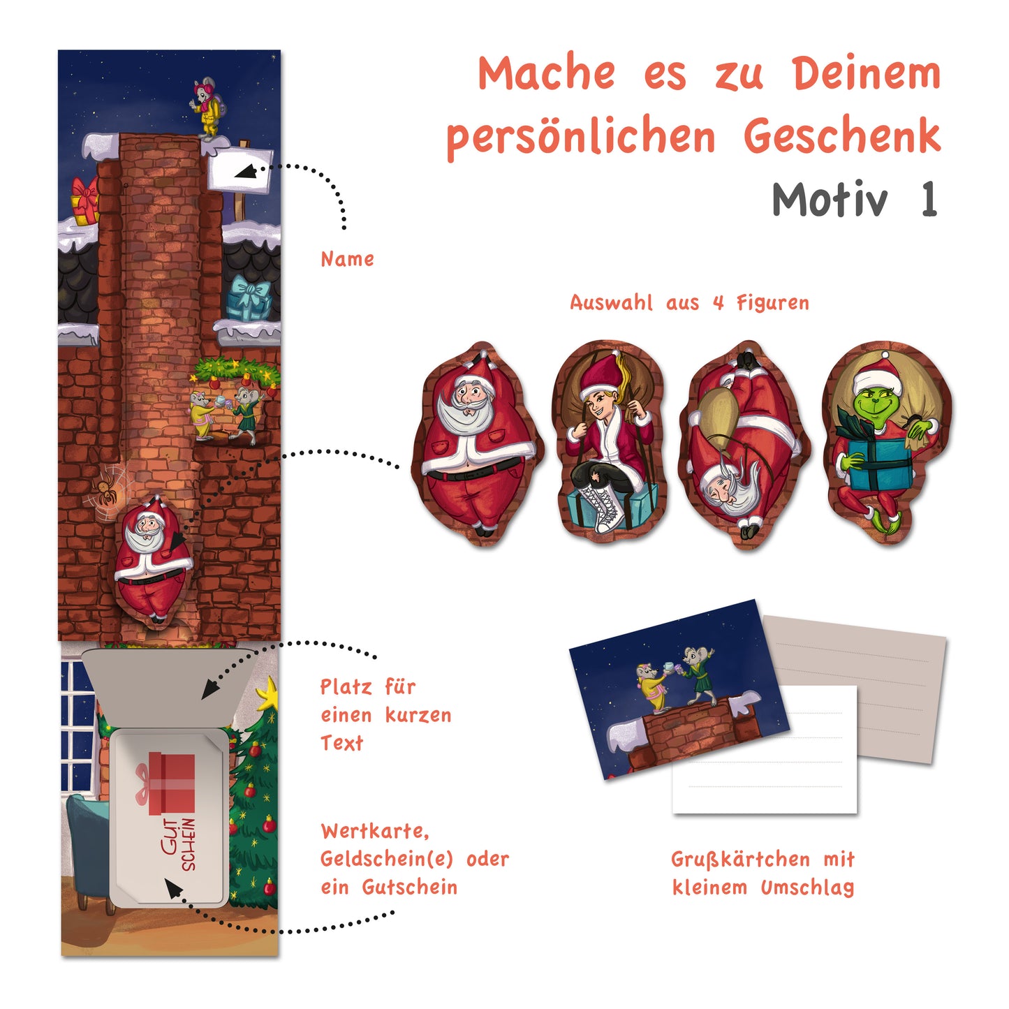 Schiebekarten Weihnachten, 2er Set