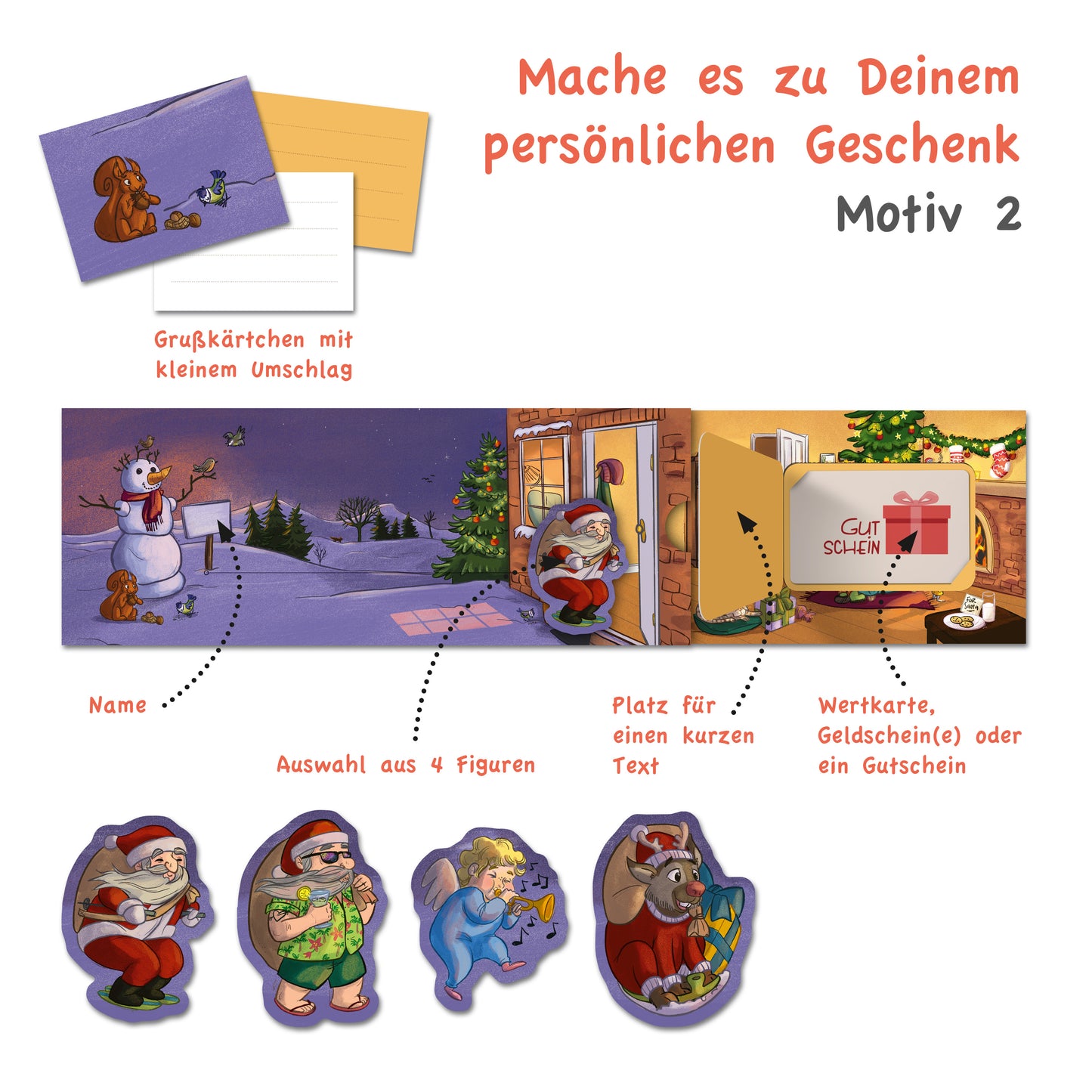 Schiebekarten Weihnachten, 2er Set