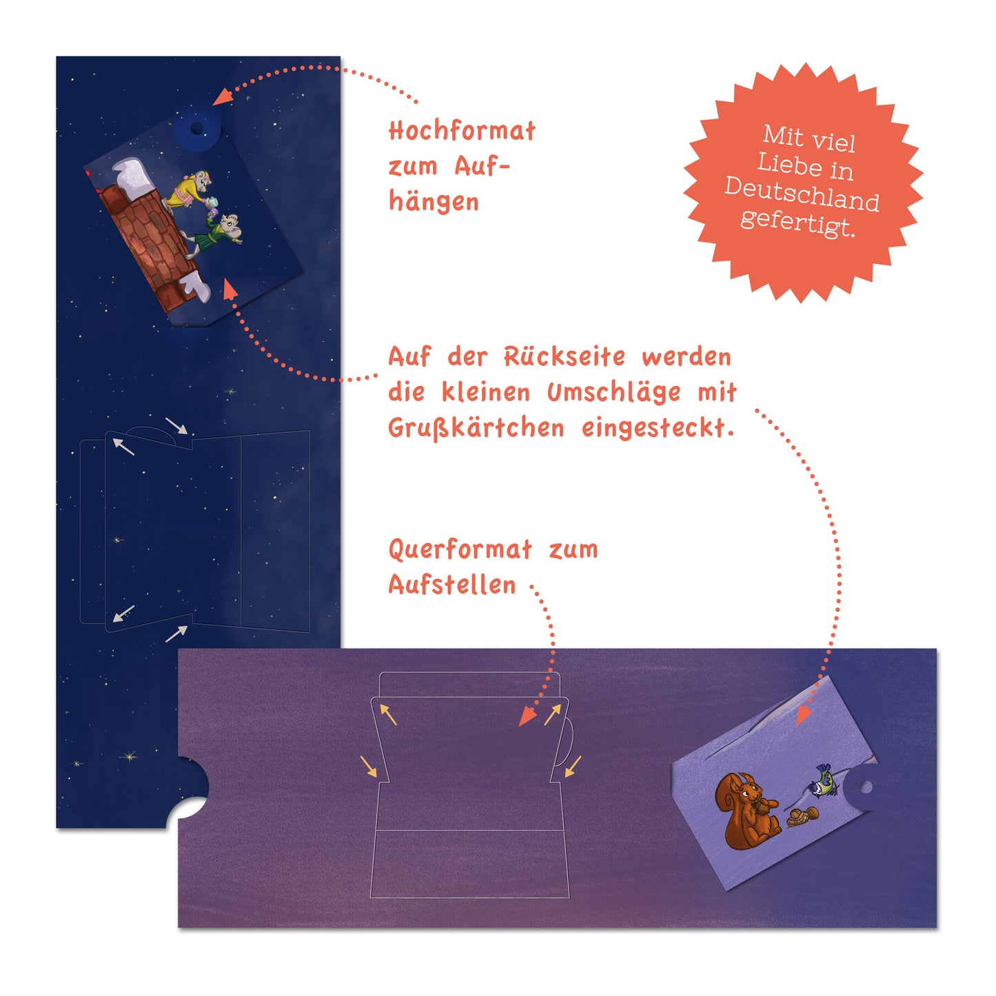 Schiebekarten Weihnachten, 2er Set