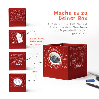 Rätselfaltbox Santa, Größe 16 cm, farbig