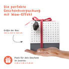 Abmessungen der Rätsel-Faltbox Buchstaben in der größeren 16 cm Version