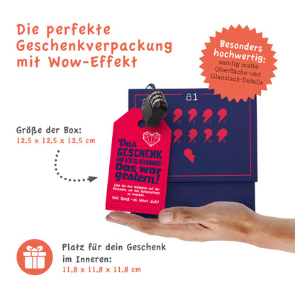 Rätselfaltbox LOVE, 12,5 cm, blau